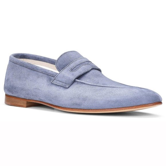 NEW Donald Pliner Tender Suede Men\'s Loafers- US 9 / Blue Denim